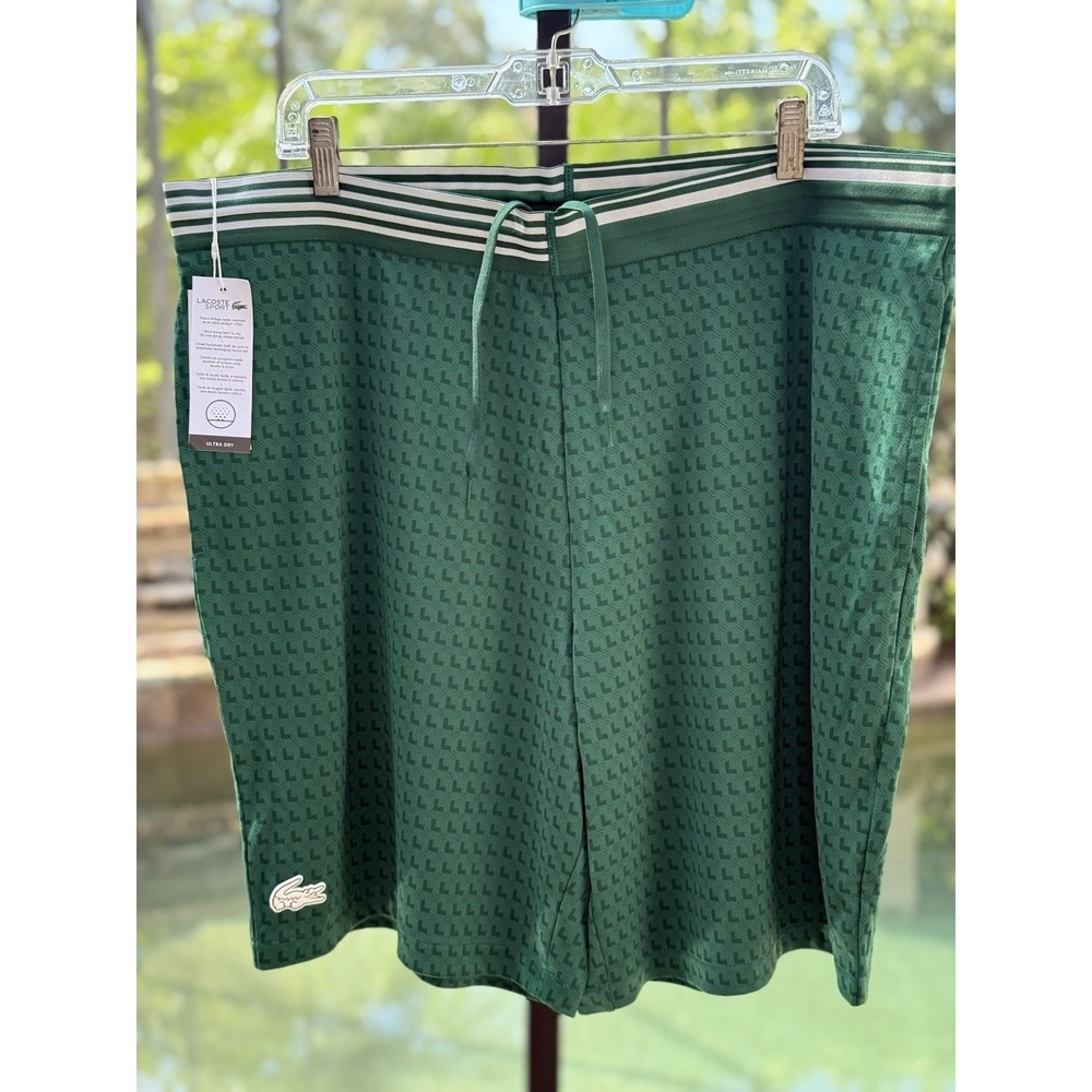 Lacoste 4XL Men's Green Sports Knit Tennis Shorts, Moisture-Wicking, New